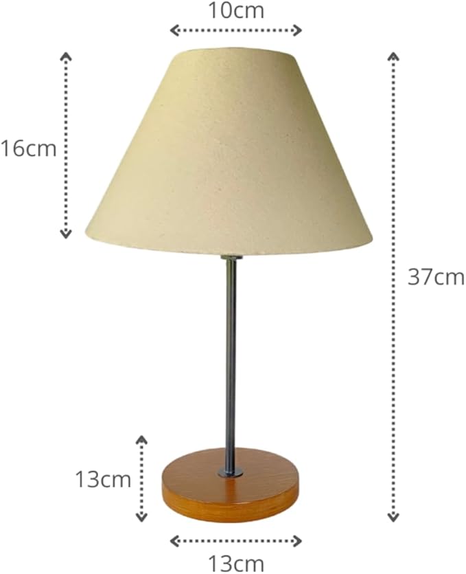 Wooden Table Lamp with Conic Shade