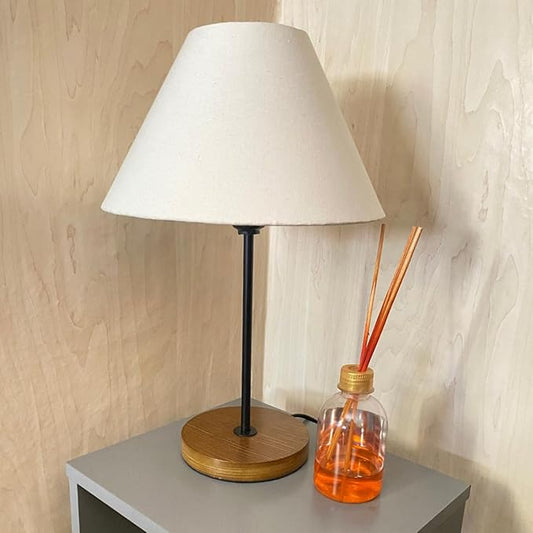 Wooden Table Lamp with Conic Shade